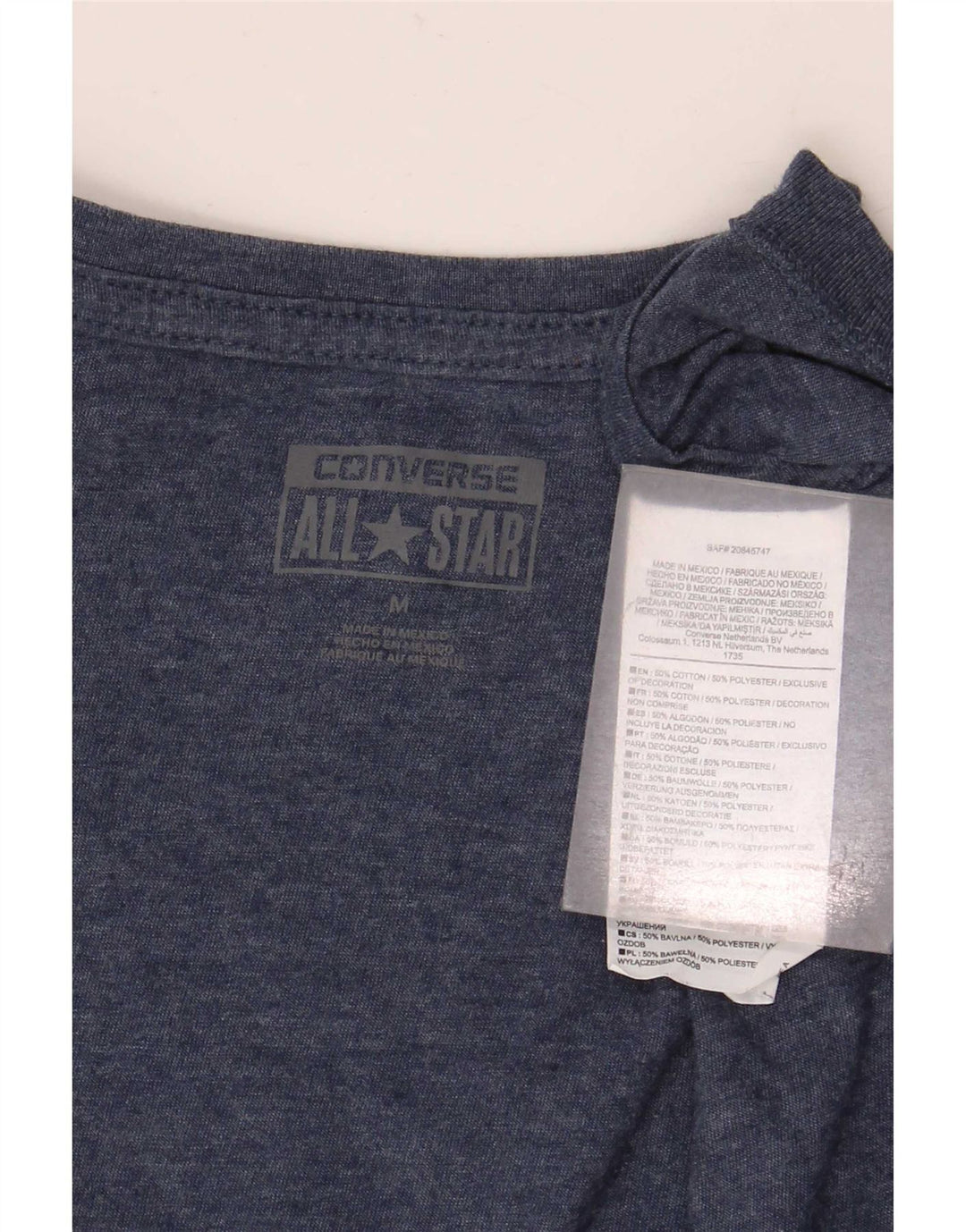 Converse Hombre Chuck Taylor Camiseta Top Algodón Azul Medio