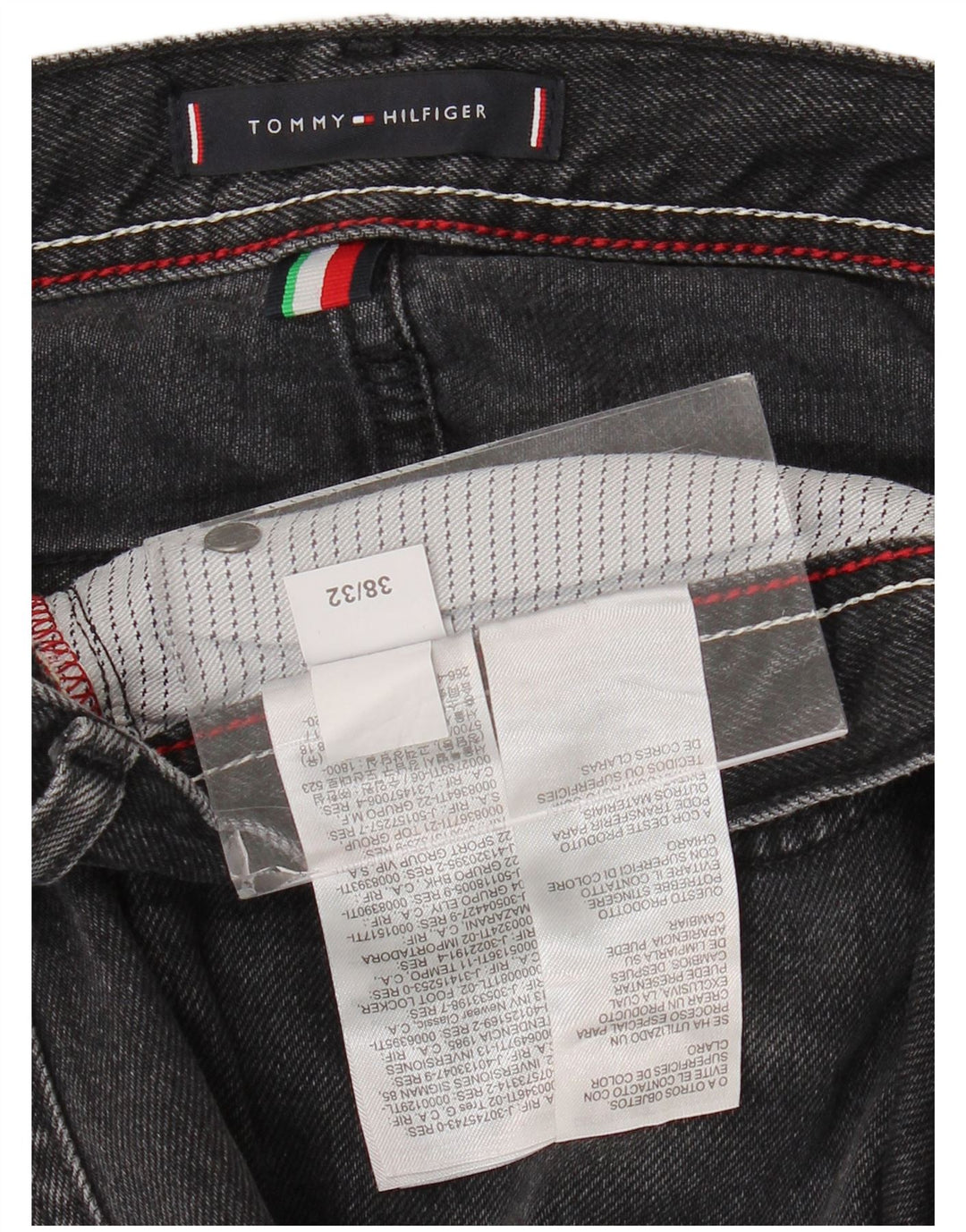 Tommy Hilfiger Vaqueros rectos para hombre W38 L32 Algodón gris
