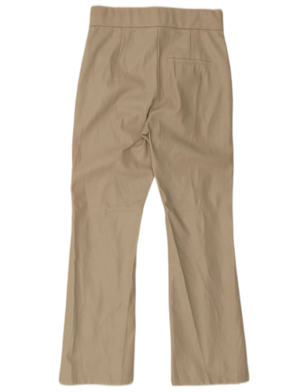 Zara Mujer Pantalón Casual Recto Small W26 L26 Poliéster Beige