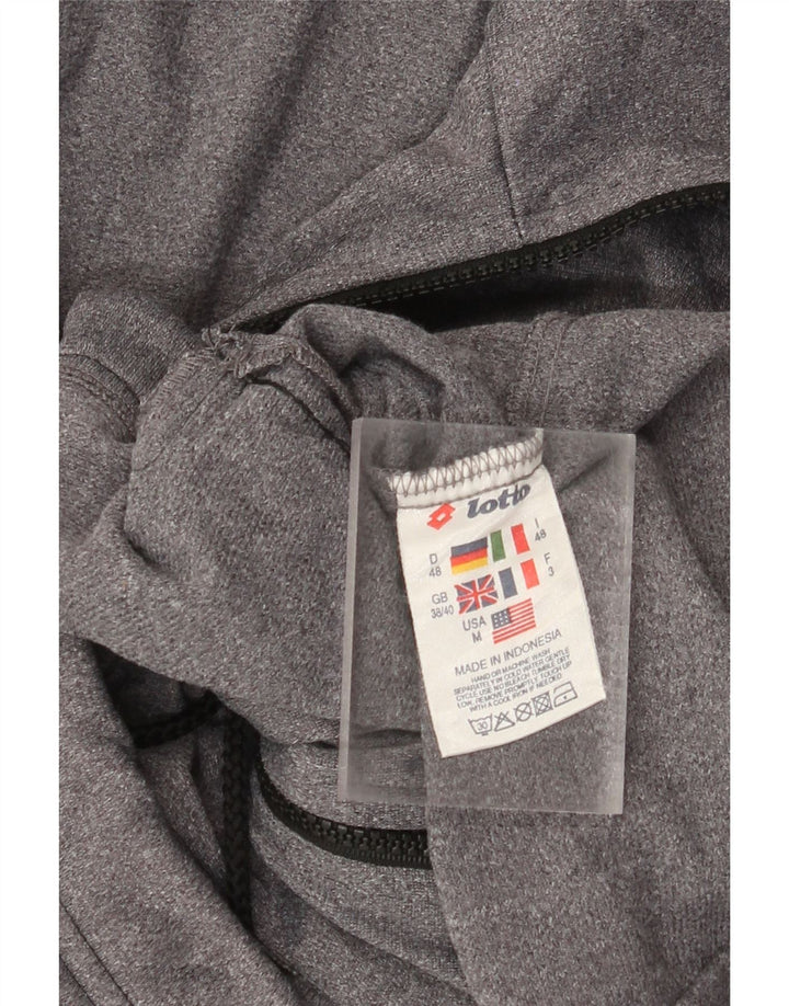Lotto Mens Graphic Chándal Top Chaqueta UK 38/40 Gris Medio Colorblock