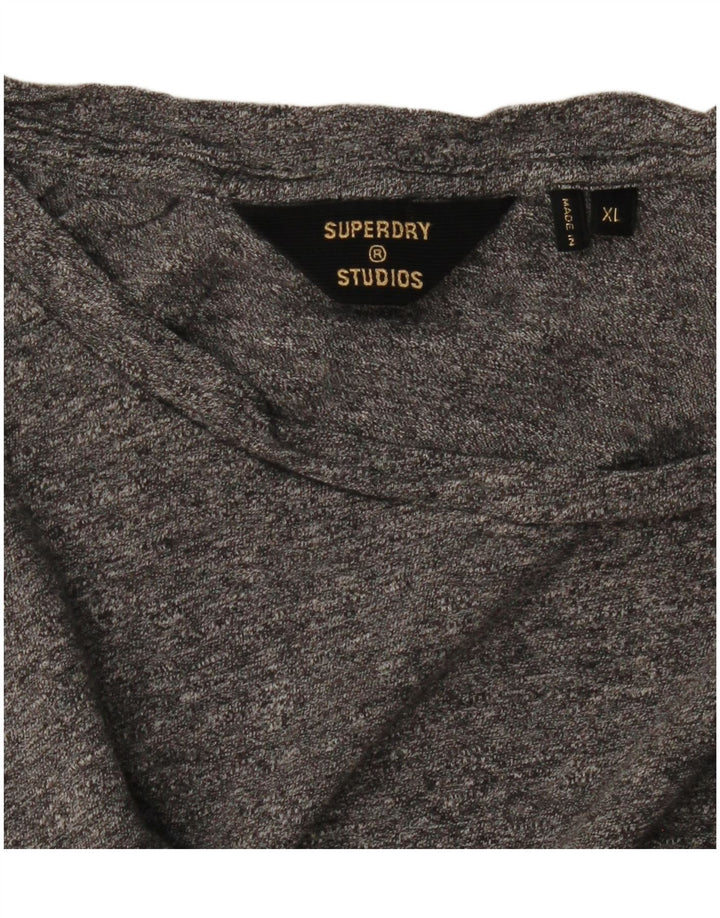Superdry Camiseta para Hombre Top XL Gris Moteado