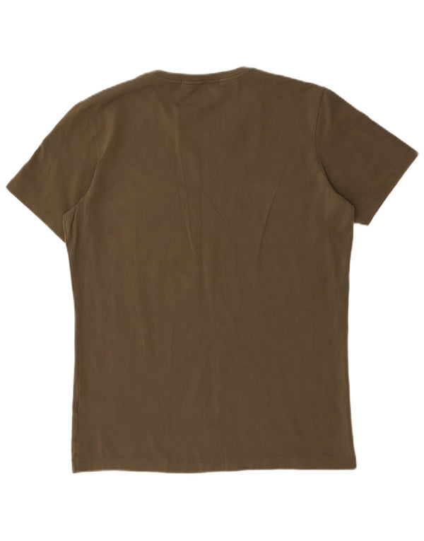 Calvin Klein Jeans Camiseta Hombre Top XL Caqui Algodón