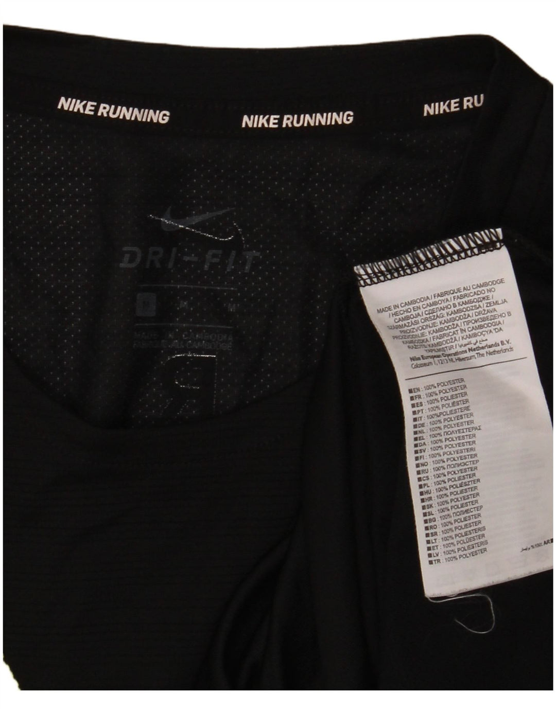 NIKE Camiseta Dri Fit Graphic para Mujer Top Mediano Poliéster Negro