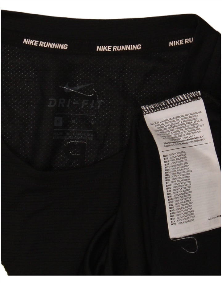NIKE Camiseta Dri Fit Graphic para Mujer Top Mediano Poliéster Negro