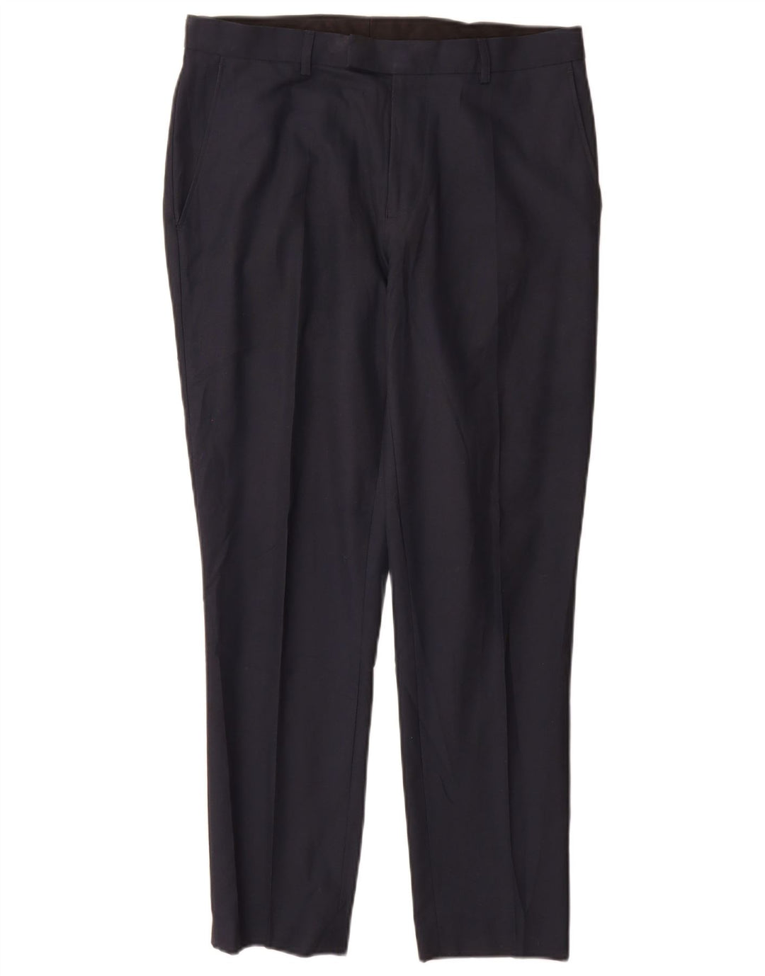 Marks & Spencer Pantalón de traje ajustado para hombre W32 L29 Poliéster azul marino
