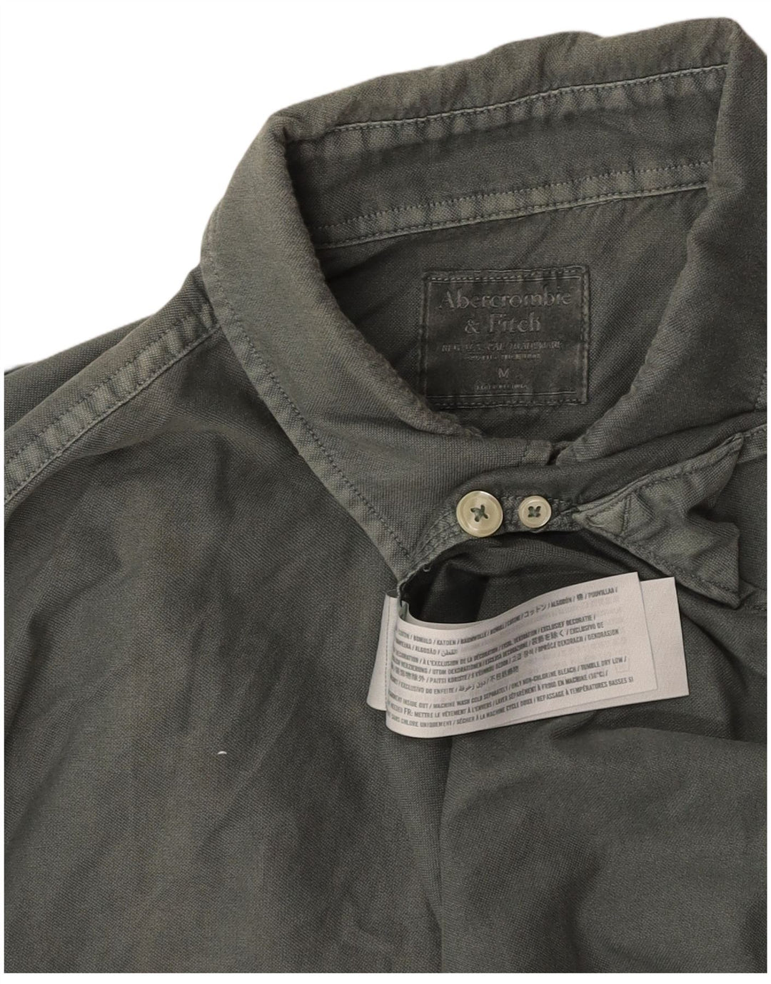 ABERCROMBIE & FITCH Camisa Hombre Algodón Gris Medio