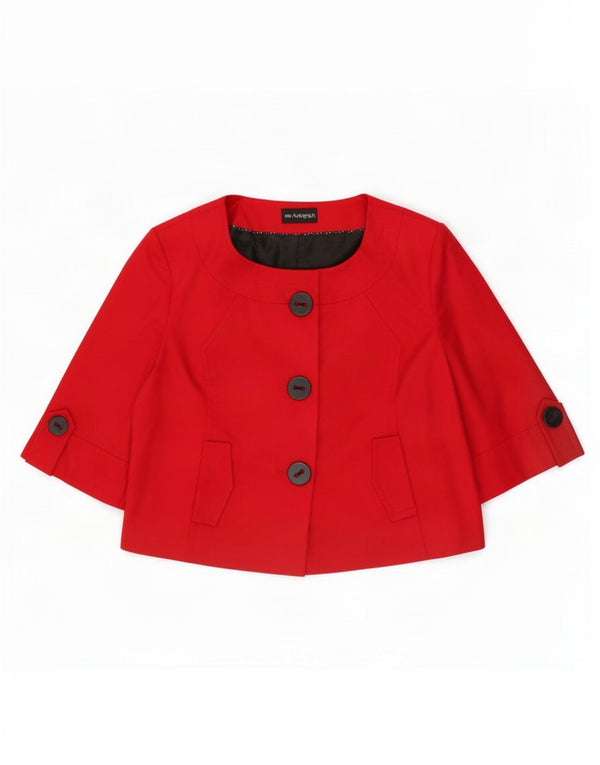 Marks & Spencer Chaqueta Bolero de Manga Corta Autograph para Mujer UK 22 3XL Rojo