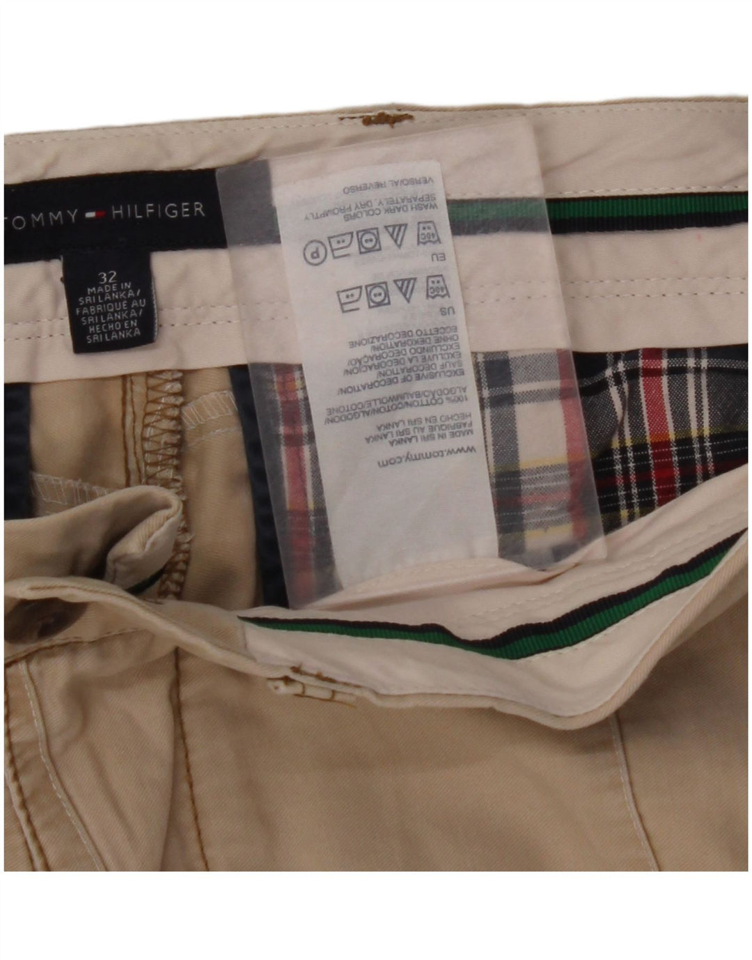 TOMMY HILFIGER Pantalones cortos chinos para hombre W32 Algodón beige medio