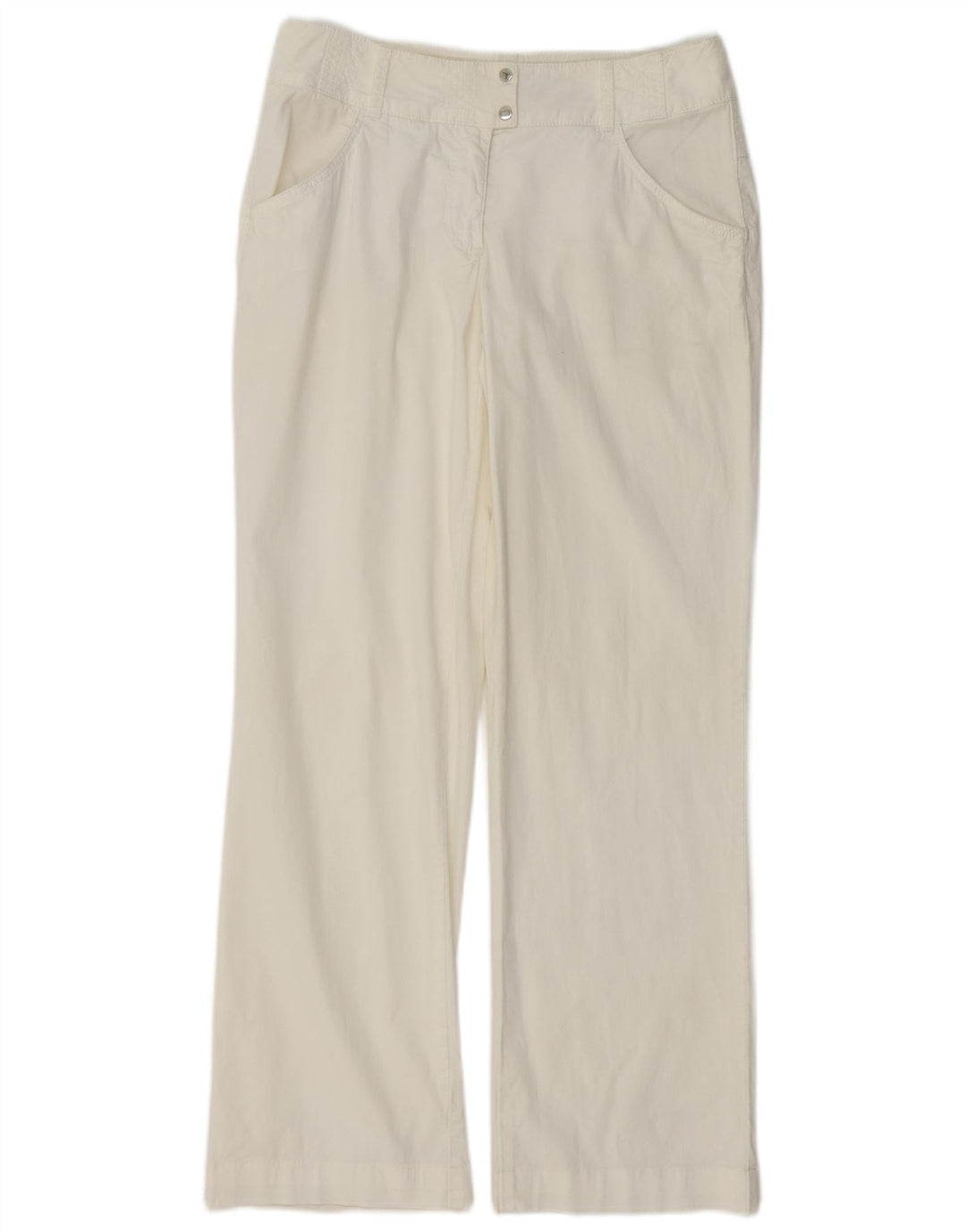 TRUSSARDI Pantalones informales rectos para mujer IT 46 Large W30 L32 Blanco