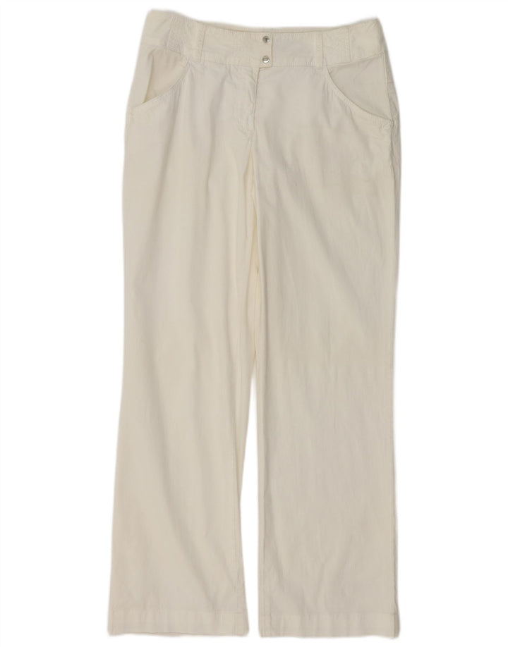 TRUSSARDI Pantalones informales rectos para mujer IT 46 Large W30 L32 Blanco
