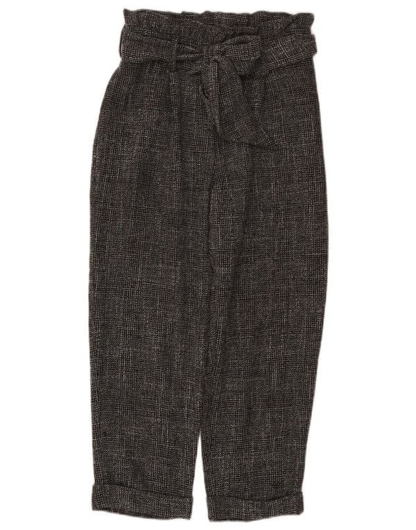 Topshop Pantalones cortos de cintura alta para mujer UK 6 XS W26 L23 Negro moteado