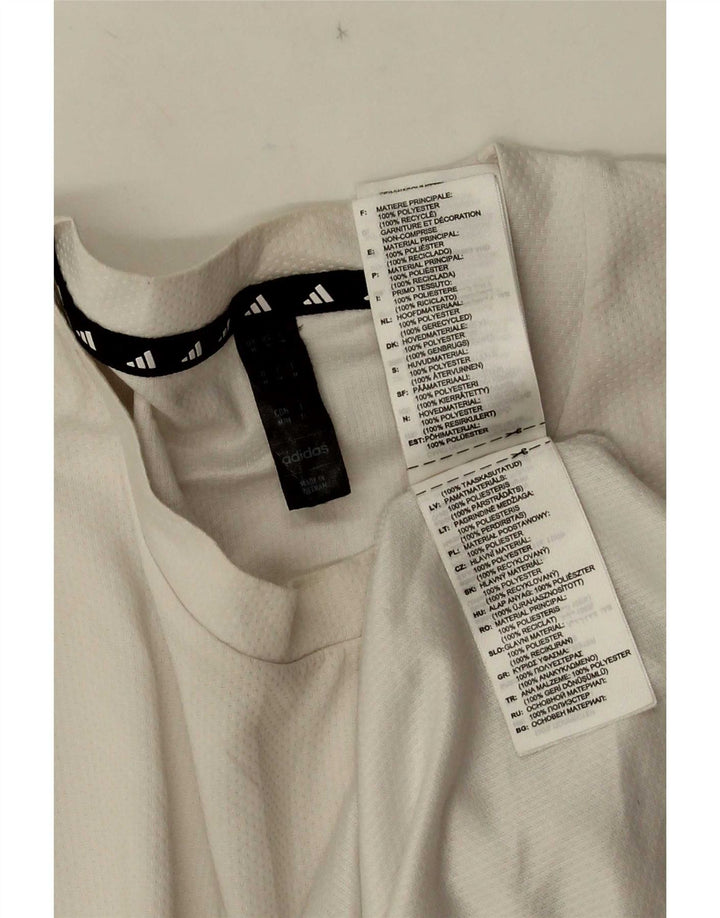 Adidas Hombre Aeroready Camiseta Top Medio Blanco Poliéster