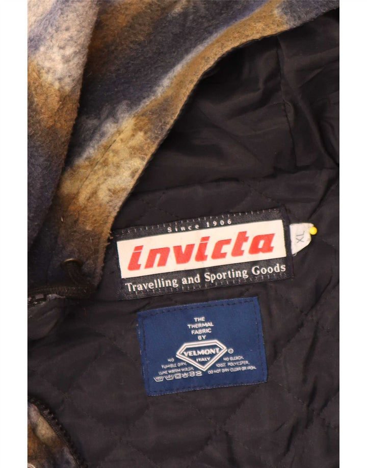 Invicta Chaqueta polar con capucha para hombre UK 42 XL Poliéster a cuadros multicolor
