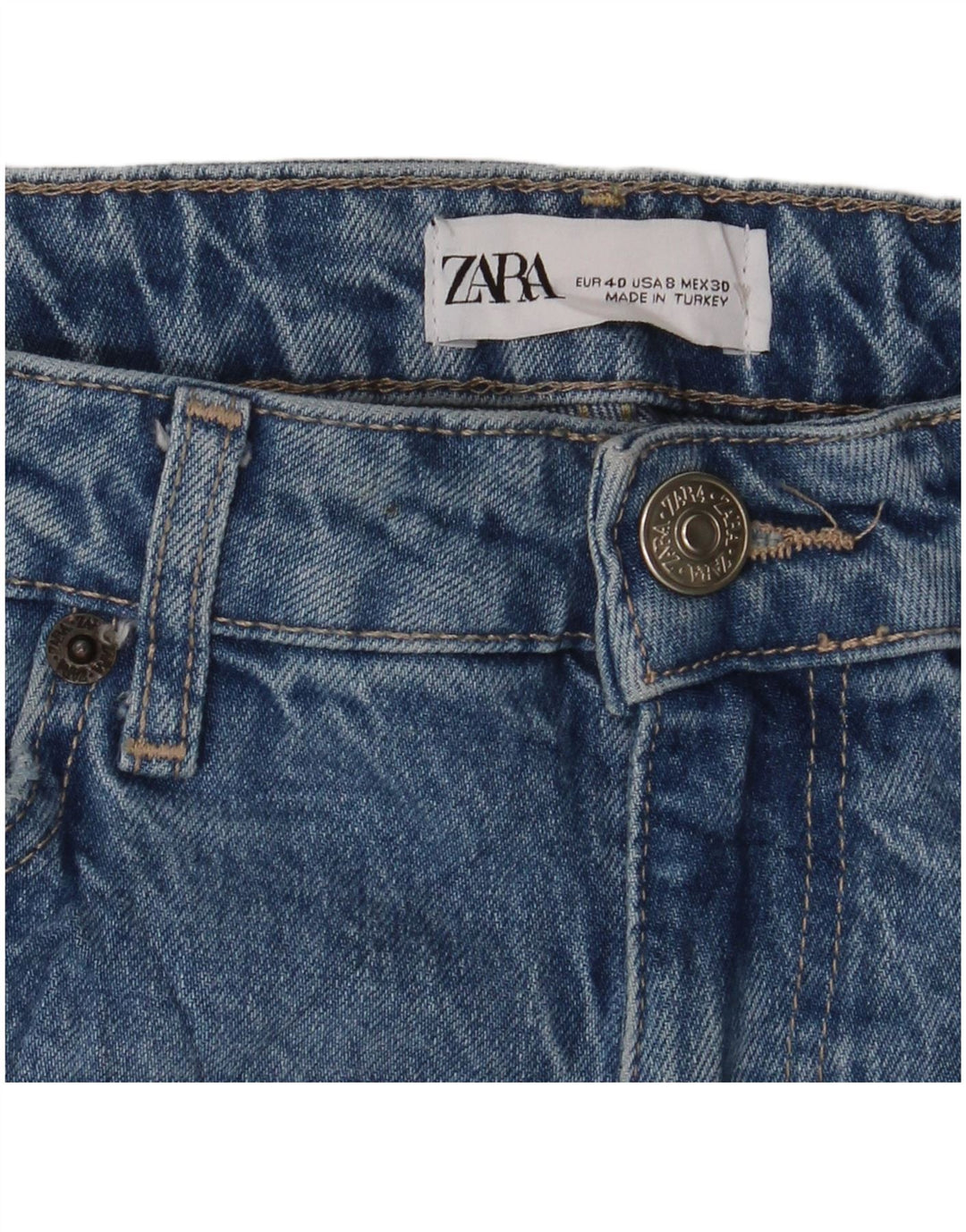 Zara Jeans Rectos Mujer EU 40 Medium W30 L31 Azul
