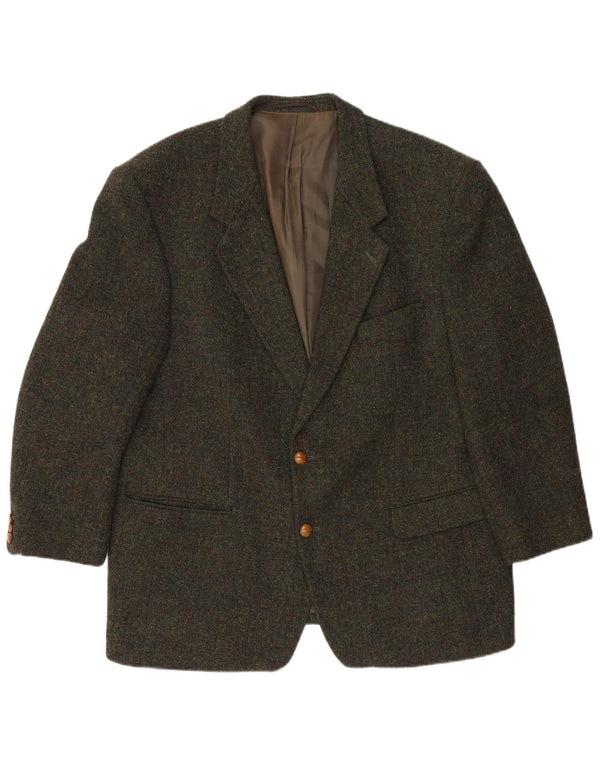 Harris Tweed Chaqueta tipo blazer de 2 botones para hombre UK 42 XL Lana verde