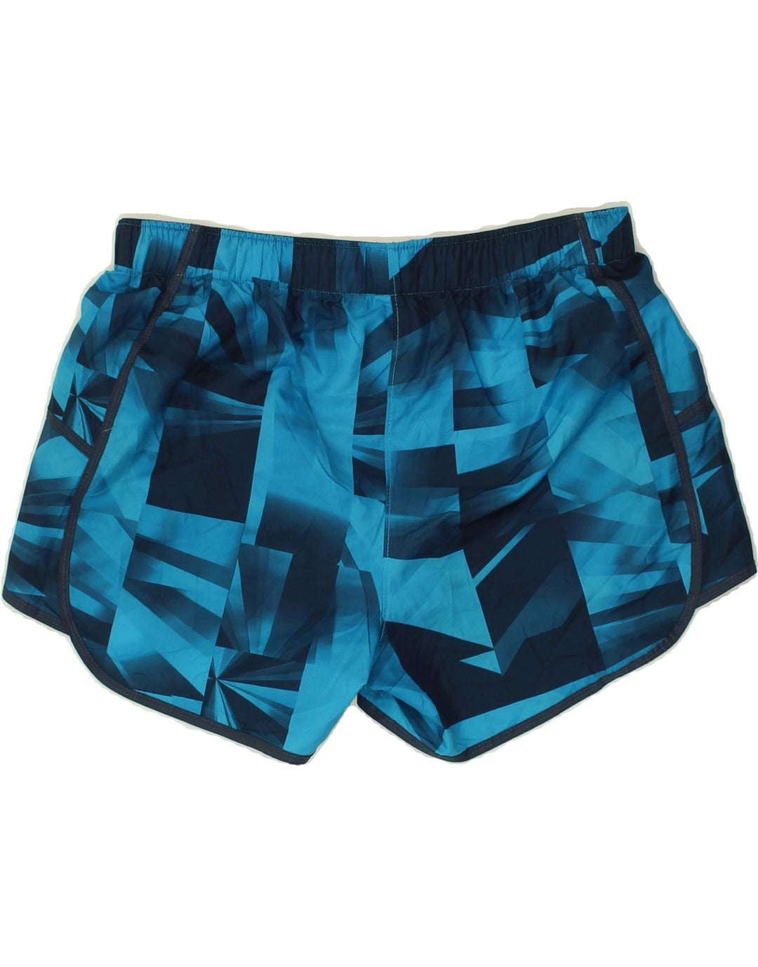 CHAMPION Womens Abstract Pattern Sport Shorts UK 14 Medium Blue Polyester Vintage Champion and Second-Hand Champion from Messina Hembry 