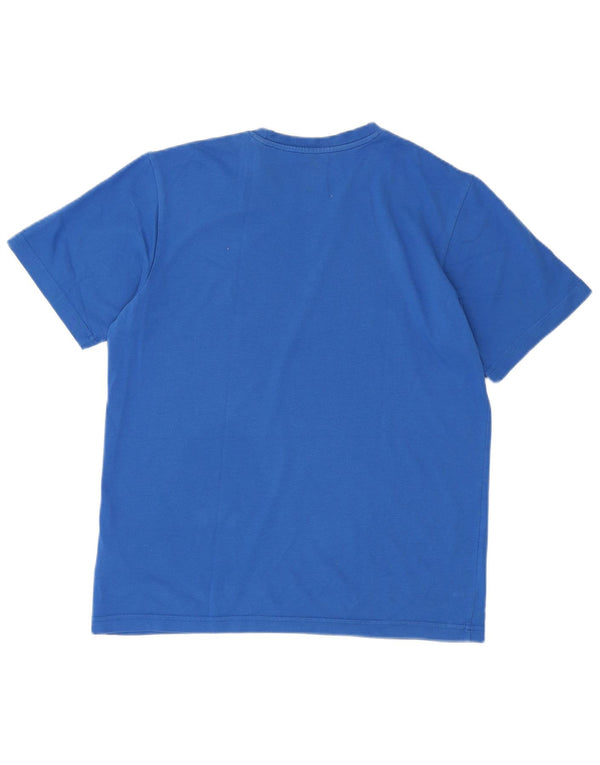 Adidas Mens Climalite Graphic Camiseta Top Algodón Azul Medio