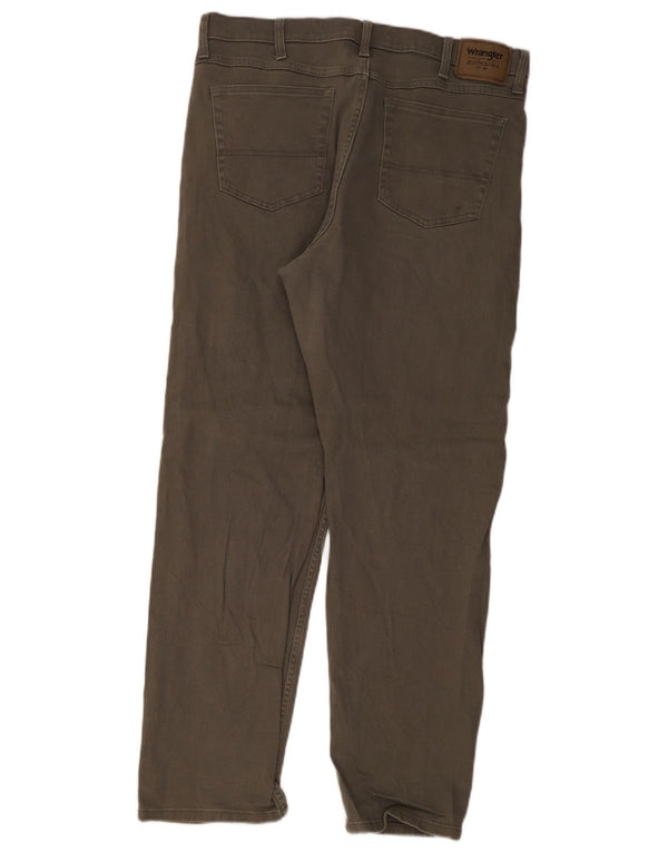 Wrangler Pantalones Casuales Rectos Para Hombre W37 L32 Algodón Caqui