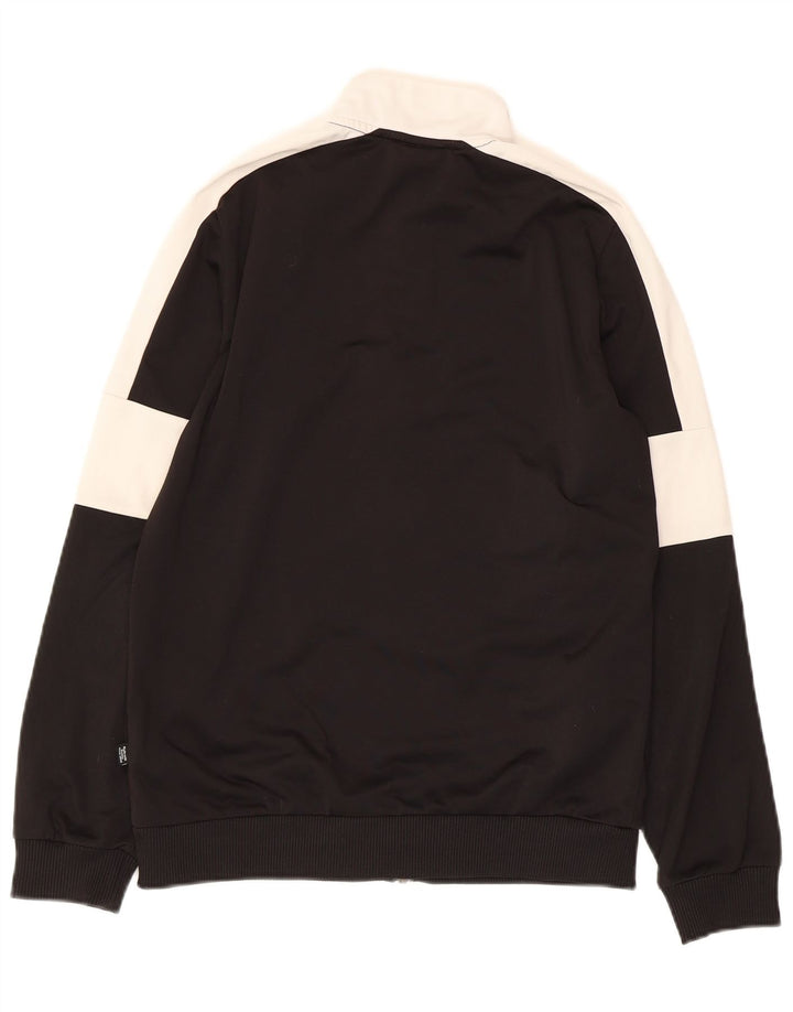 PUMA Boys Graphic Tracksuit Top Jacket 13-14 Years Black Colourblock