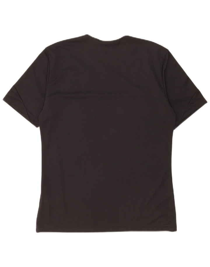 Adidas Hombre Climalite Camiseta Top Pequeño Negro Colorblock Poliéster