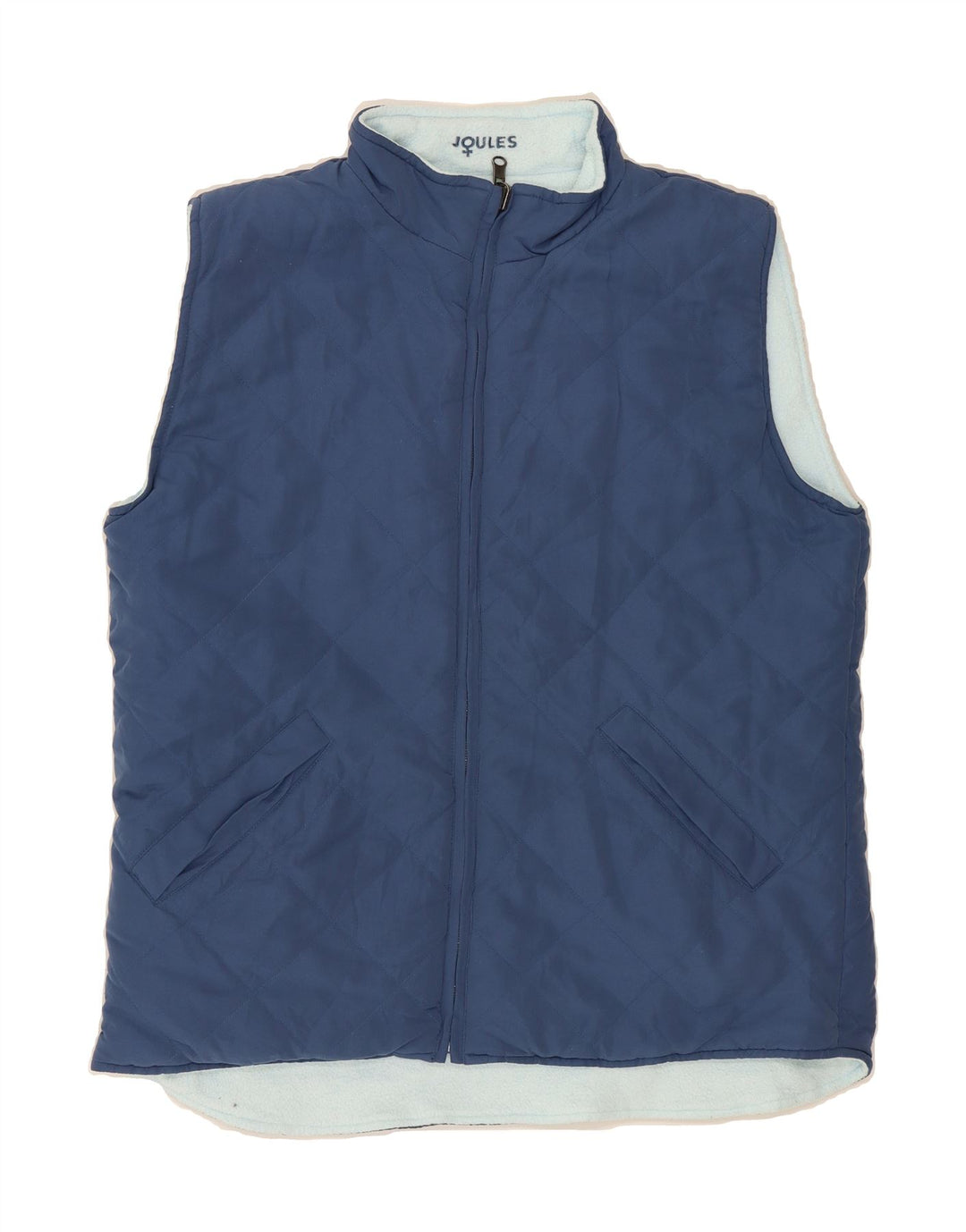 JOULES Womens Reversible Gilet UK 14 Large Navy Blue Polyester Vintage Joules and Second-Hand Joules from Messina Hembry 