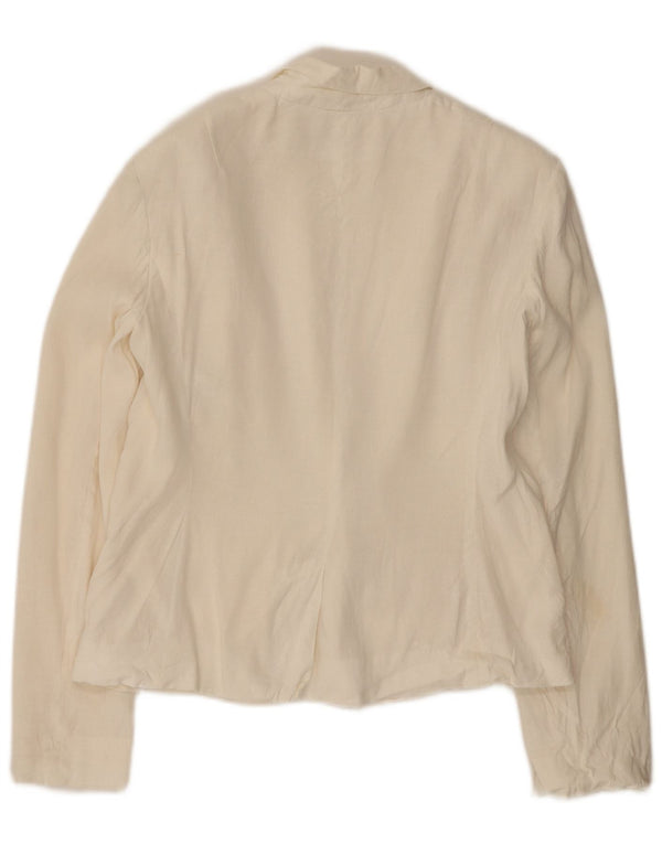 French Connection Chaqueta tipo blazer de 1 botón para mujer UK 42 Mediana Lino blanco