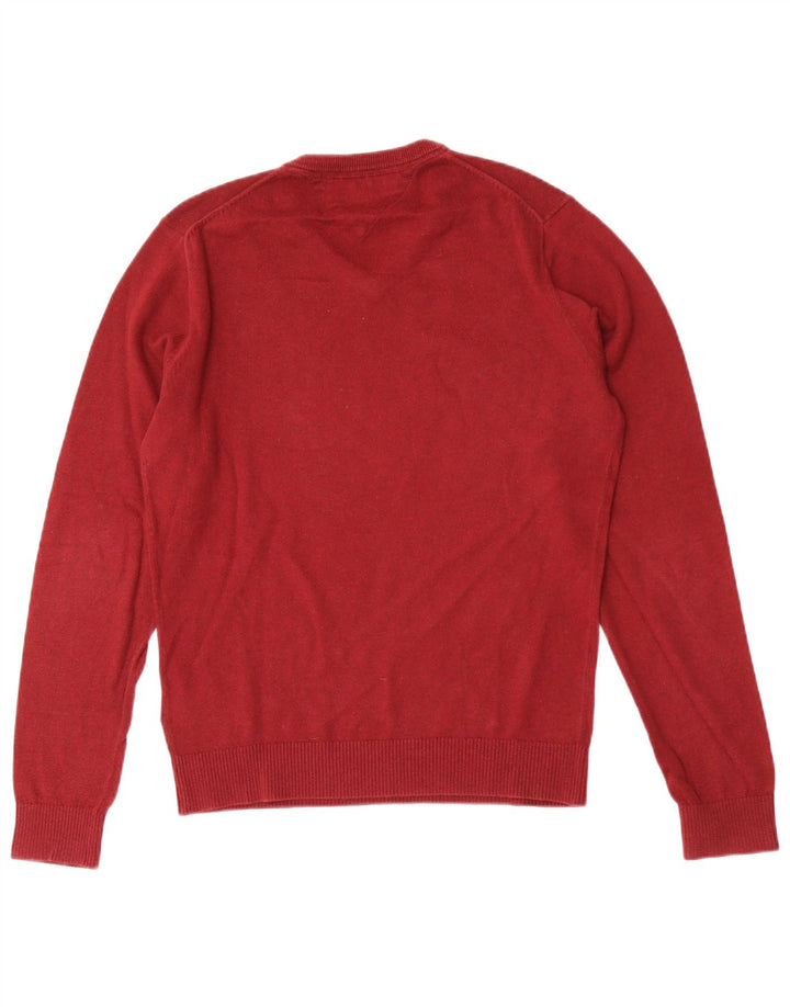 Tommy Hilfiger Jersey con cuello en V para hombre pequeño de algodón rojo