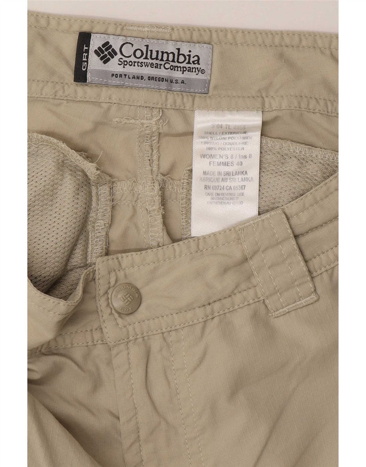 Columbia Pantalones cortos cargo para mujer US 8 Medium W30 Beige Nylon