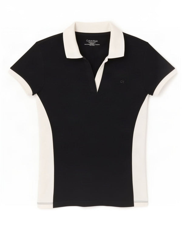 Polo Calvin Klein para mujer UK 6 XS Algodón color block negro