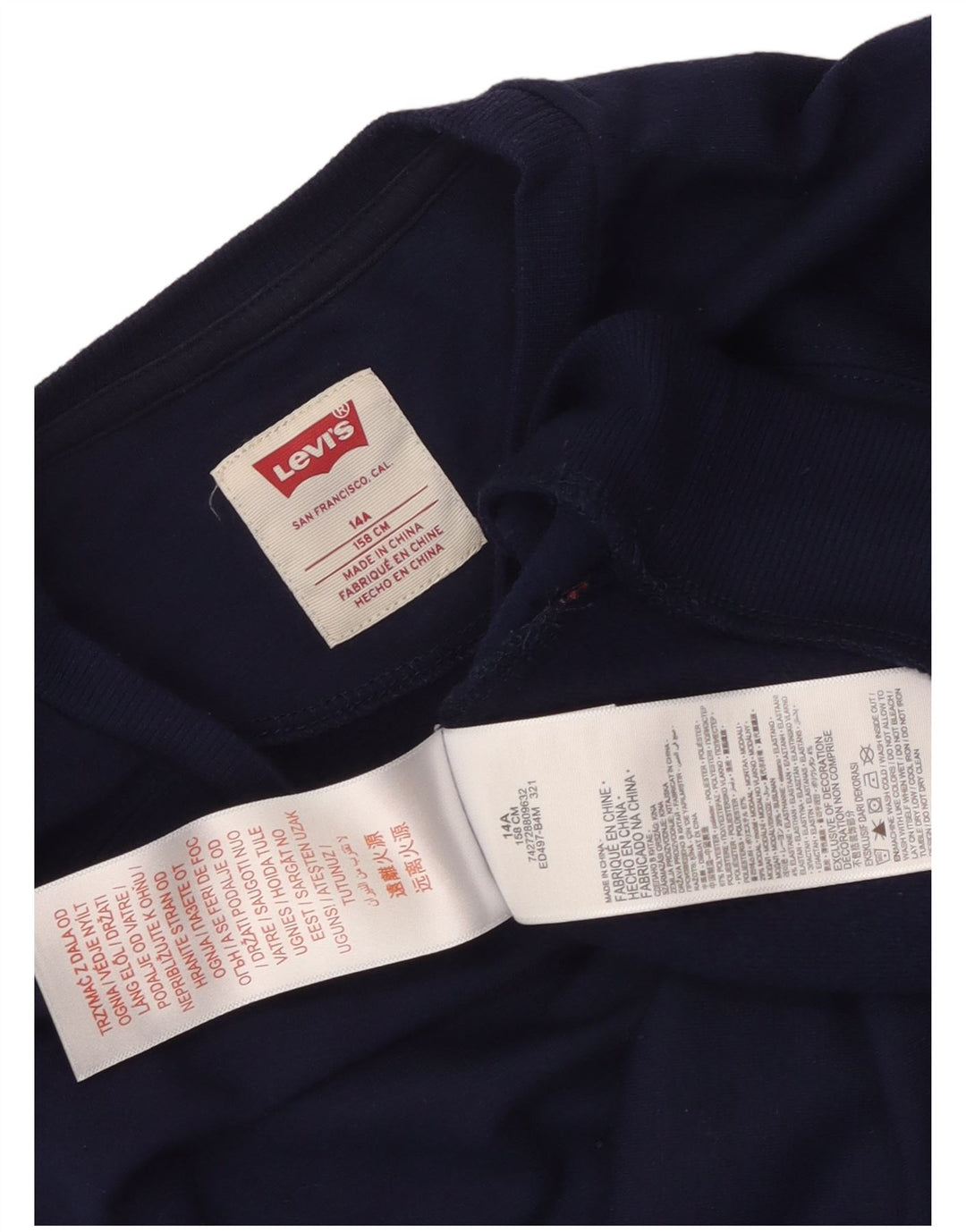 Levi's Crop Sudadera Jumper Niña 13-14 Años Azul Marino Poliéster