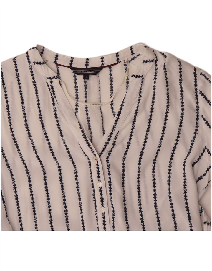 TOMMY HILFIGER Blusa de manga larga para mujer US 6 Medio Blanco Floral