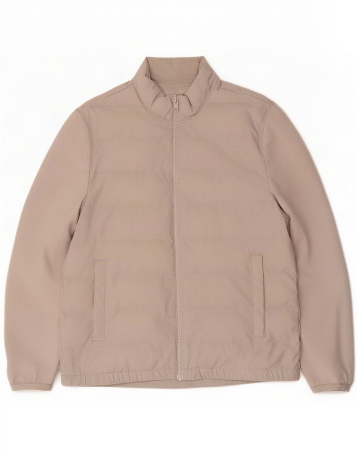 Zara Hombre Chaqueta Acolchada ES 38 Poliéster Gris Medio