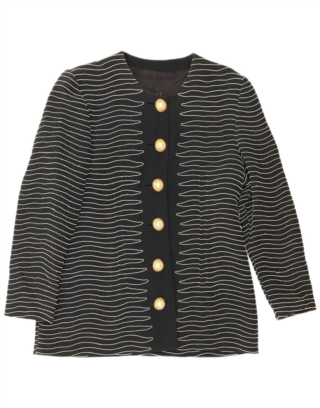 Gai Mattiolo Chaqueta Blazer de 6 Botones para Mujer IT 50 XL Rayas Negras