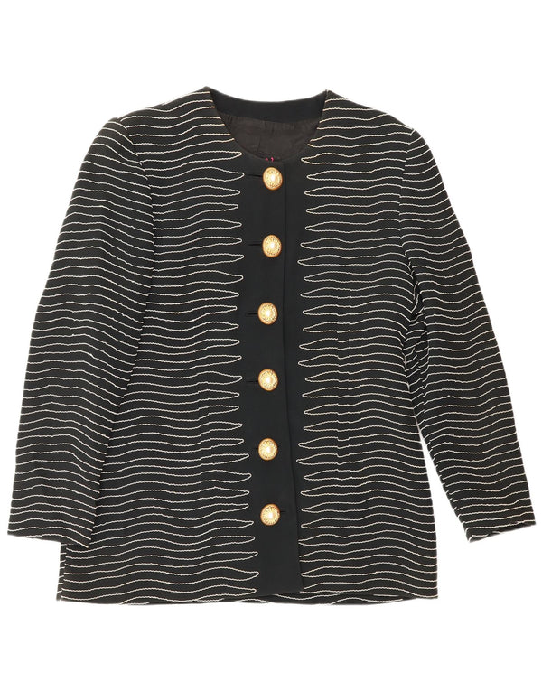 Gai Mattiolo Chaqueta Blazer de 6 Botones para Mujer IT 50 XL Rayas Negras