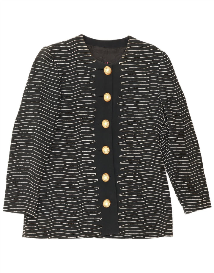 Gai Mattiolo Chaqueta Blazer de 6 Botones para Mujer IT 50 XL Rayas Negras