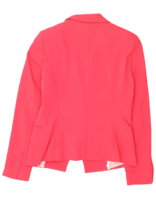 Zara Chaqueta Blazer De 1 Botón Para Mujer UK 42 Poliéster Rosa Mediano