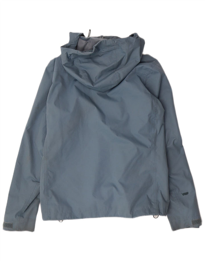 Adidas Chaqueta impermeable con capucha para mujer UK 44 Poliéster azul medio