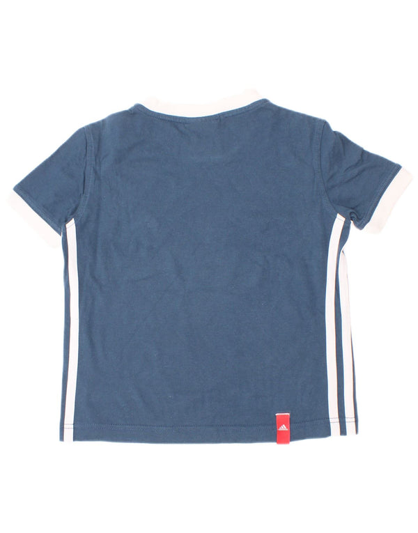 Adidas Camiseta para niño Top 4-5 años Azul Colorblock Algodón