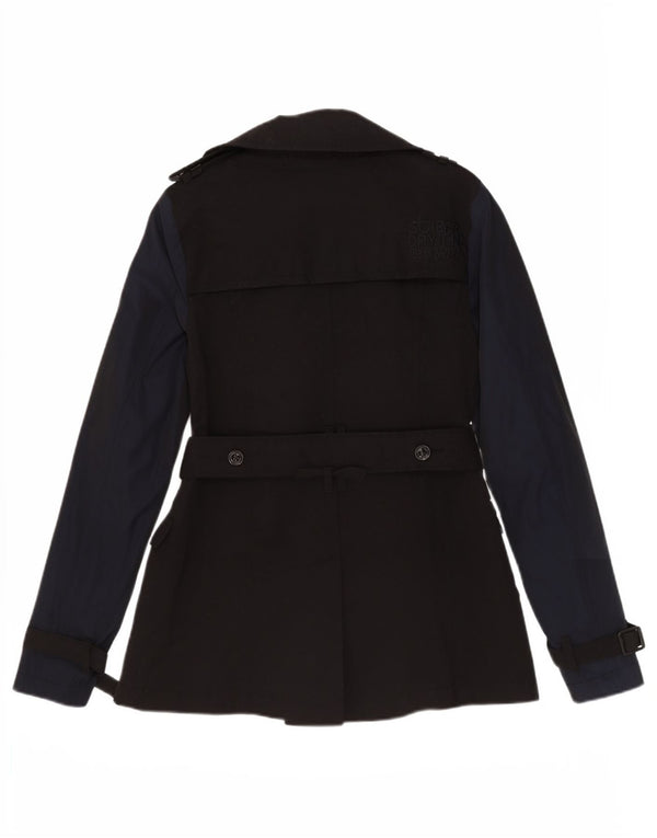 Gabardina Superdry para mujer, talla 40, algodón color block negro pequeño