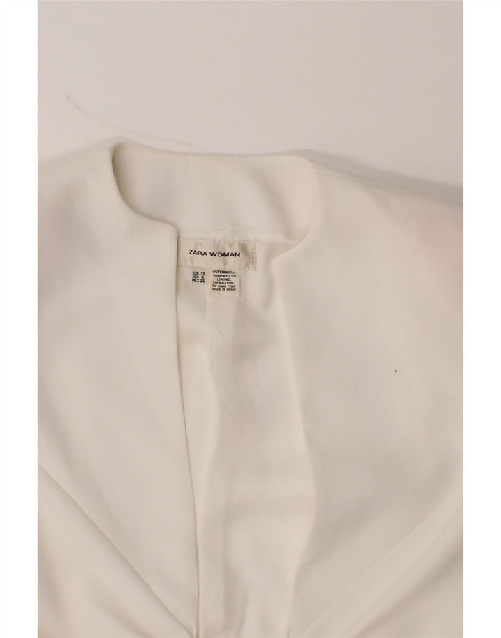 ZARA Womens Blazer Jacket EU 36 XS White Polyester Vintage Zara and Second-Hand Zara from Messina Hembry 