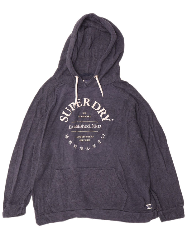 Superdry Jersey con capucha gráfica para mujer UK 46 Large Azul marino moteado