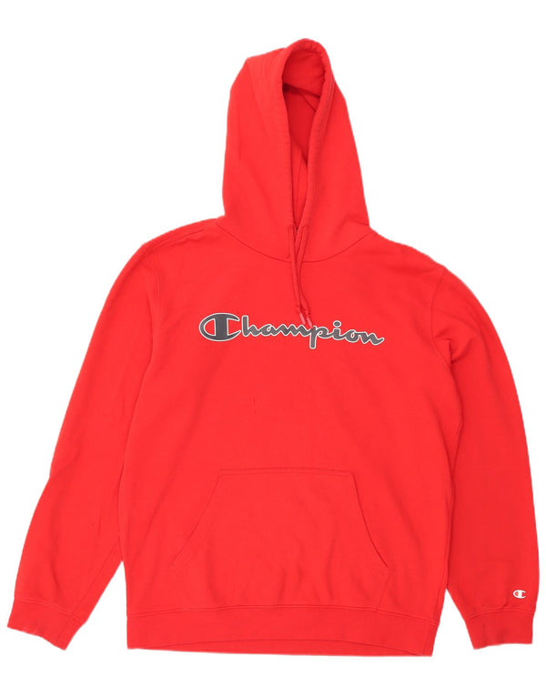 Champion Sudadera con capucha gráfica para hombre, talla grande, color rojo