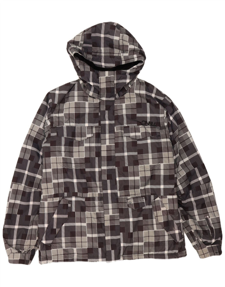 O'NEILL Chaqueta cortavientos con capucha para hombre UK 40 Grande Gris Geométrico