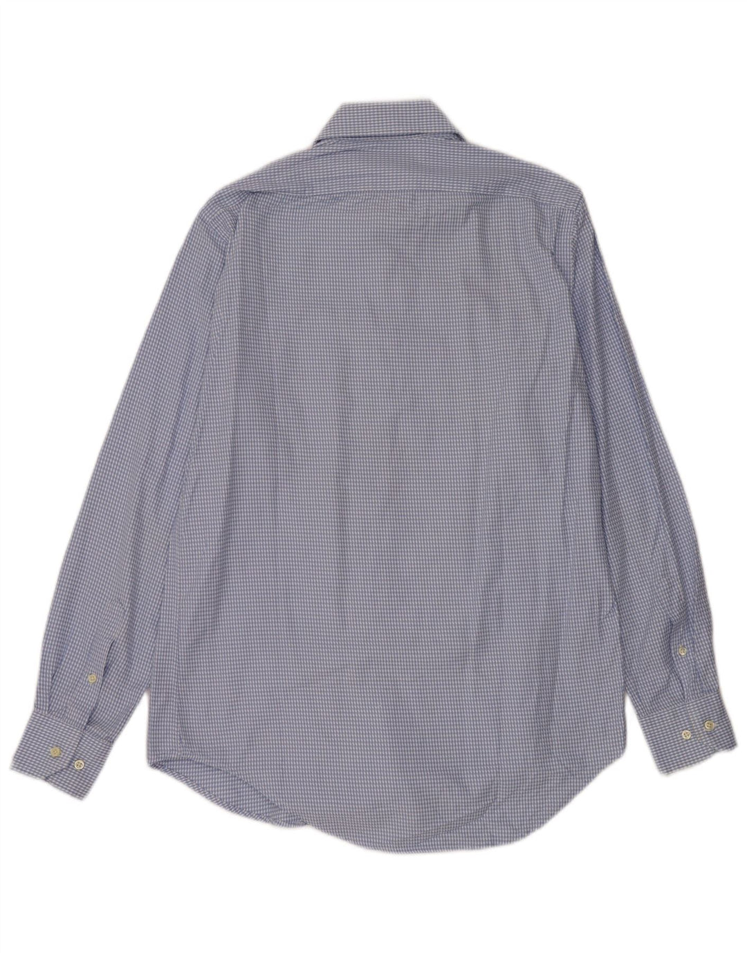 Camisa Massimo Dutti Hombre Talla 40 Algodón Pata De Gallo Azul Medio