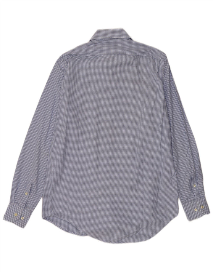 Camisa Massimo Dutti Hombre Talla 40 Algodón Pata De Gallo Azul Medio