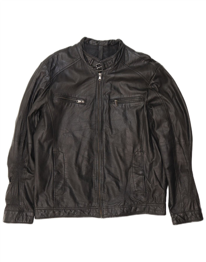 Conbipel Chaqueta de cuero para hombre IT 54 XL Cuero negro
