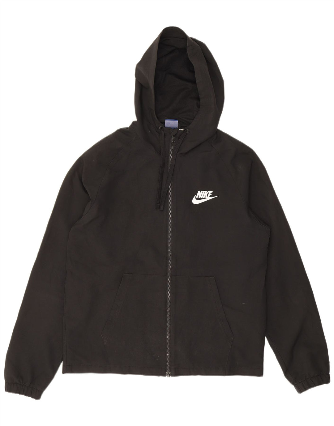 Nike - Chaqueta de chándal con capucha para hombre, poliéster negro mediano