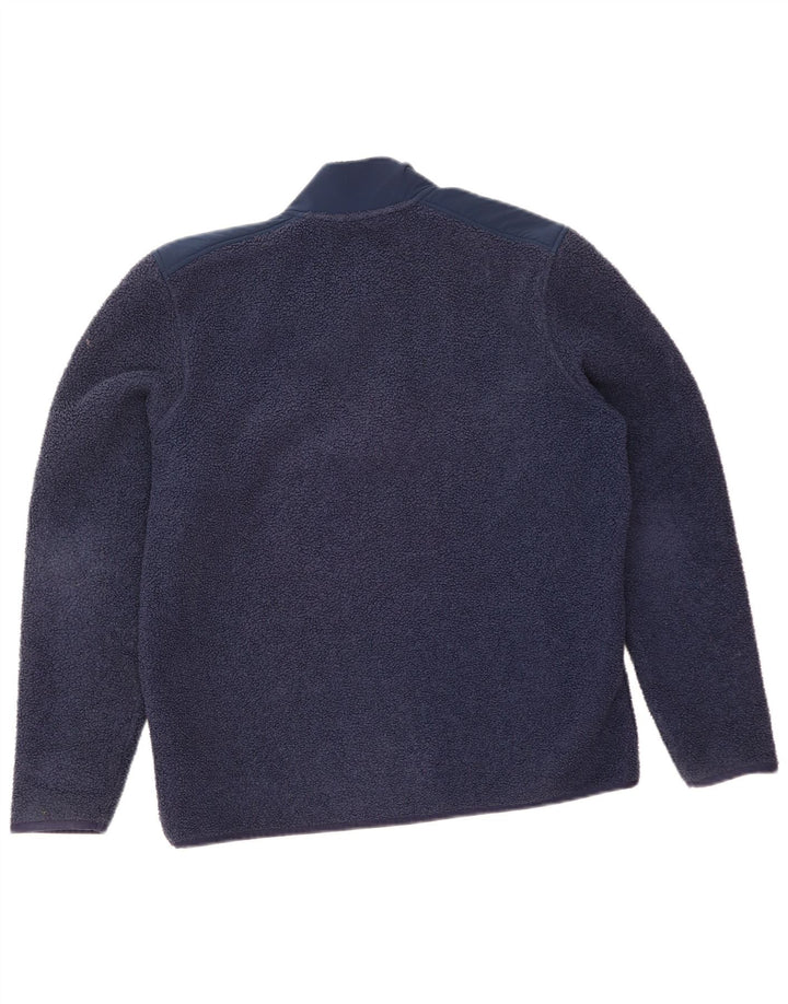 Under Armour Jersey de forro polar con cuello y botones para hombre, tamaño grande, poliéster azul marino