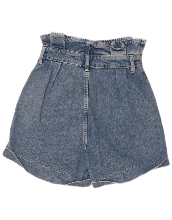 Topshop Pantalones cortos vaqueros de cintura alta para mujer UK 8 Small W25 Algodón azul