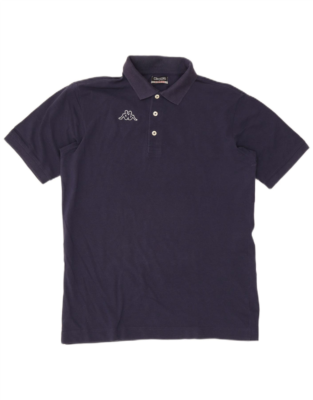 Kappa Mens Graphic Polo Shirt Grande Azul Marino Algodón